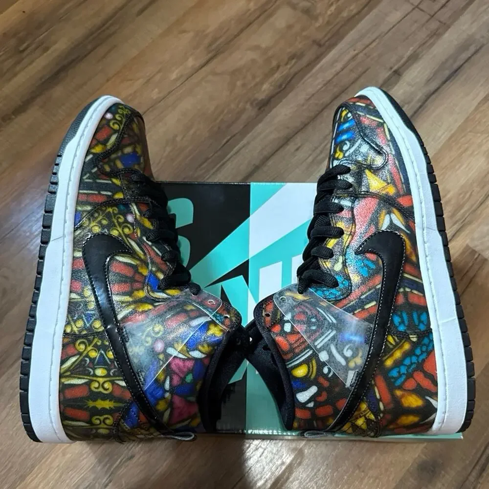 2015 Nike SB Dunk High Premium Concepts Stained Glass 313171-606 Size 10 - Picture 4 of 12